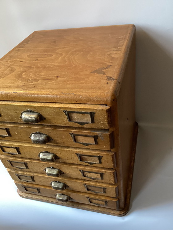 Image 1 of Antique Wooden Workplace/Paper Cabinet With Drawers