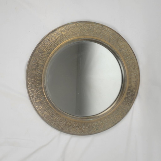 Antique brass mirror