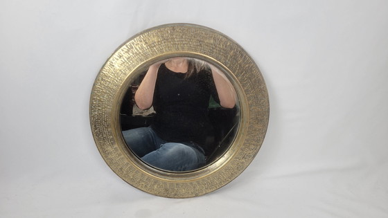 Image 1 of Antique brass mirror