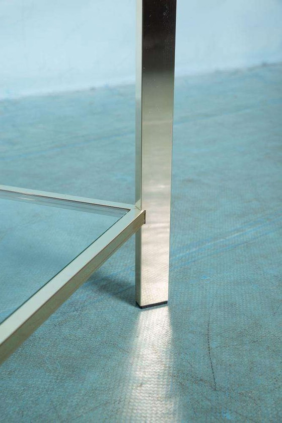 Image 1 of Tavolino da caffè minimalista in ottone e vetro, tavolino da caffè Regency anni &#39;70