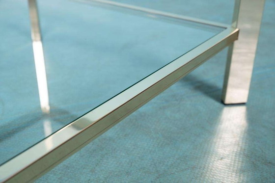 Image 1 of Tavolino da caffè minimalista in ottone e vetro, tavolino da caffè Regency anni &#39;70