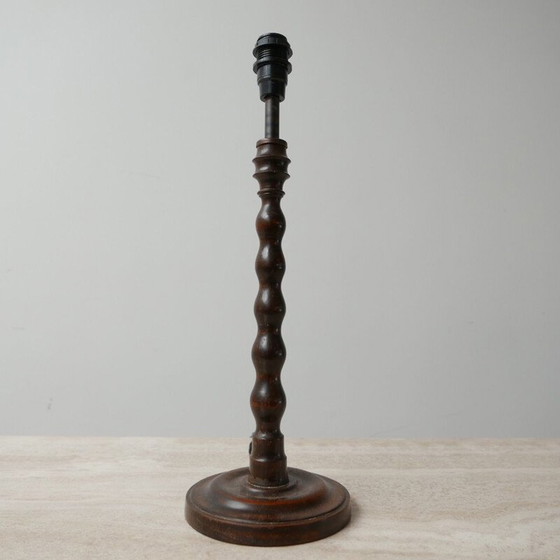 Image 1 of Lampada da tavolo vintage in rovere art déco, Inghilterra 1940