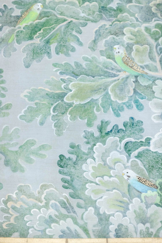 Image 1 of Painted Canvas Representing Parakeets. Contemporary work.