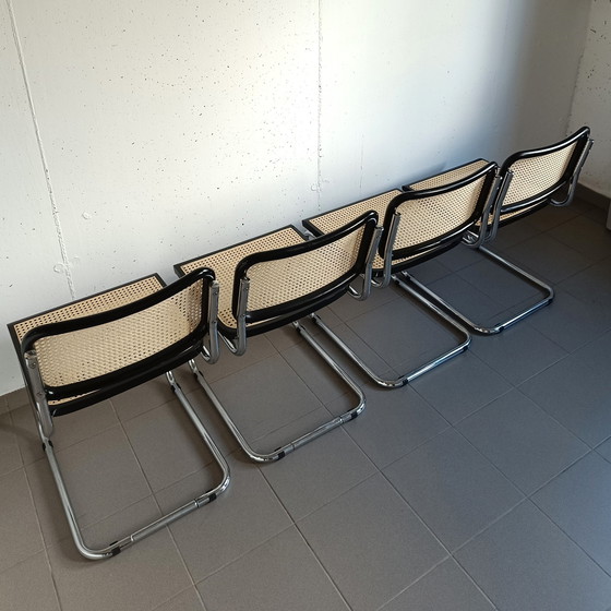 Image 1 of Set Of 4 Black Vintage Cesca Chairs "Made In Italy"
