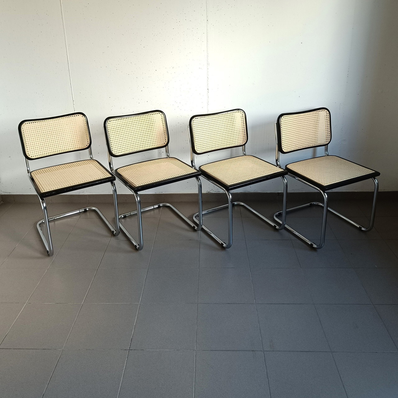 Set di 4 sedie Cesca vintage nere "Made in Italy"