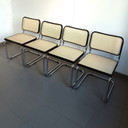 Set Of 4 Black Vintage Cesca Chairs "Made In Italy"