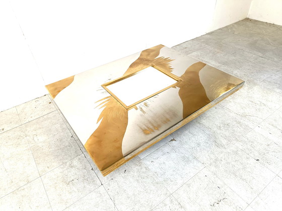 Image 1 of Etched Brass Coffee Table by Christian Heckscher