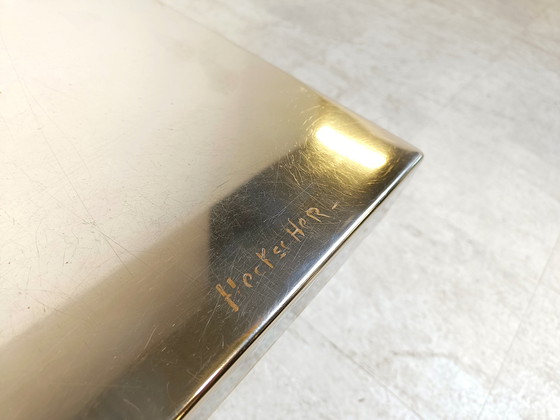 Image 1 of Etched Brass Coffee Table by Christian Heckscher