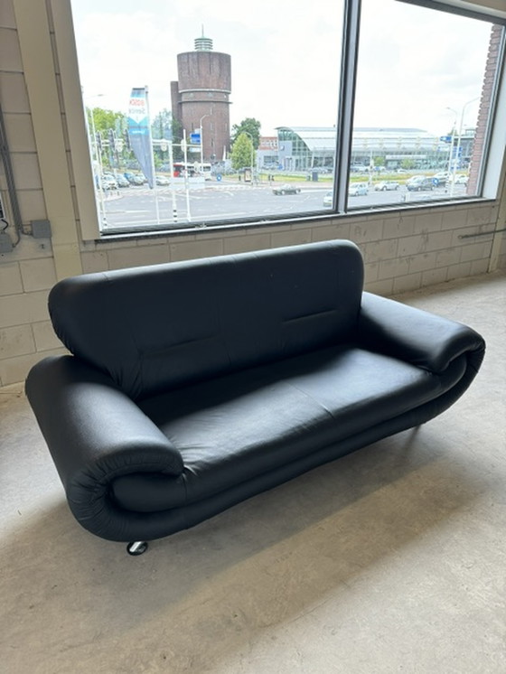 Image 1 of 2x Ferm Living 3-seater and 2-seater sofa black