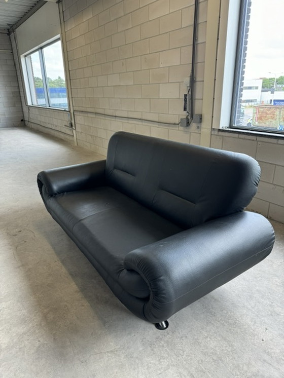 Image 1 of 2x Ferm Living 3-seater and 2-seater sofa black