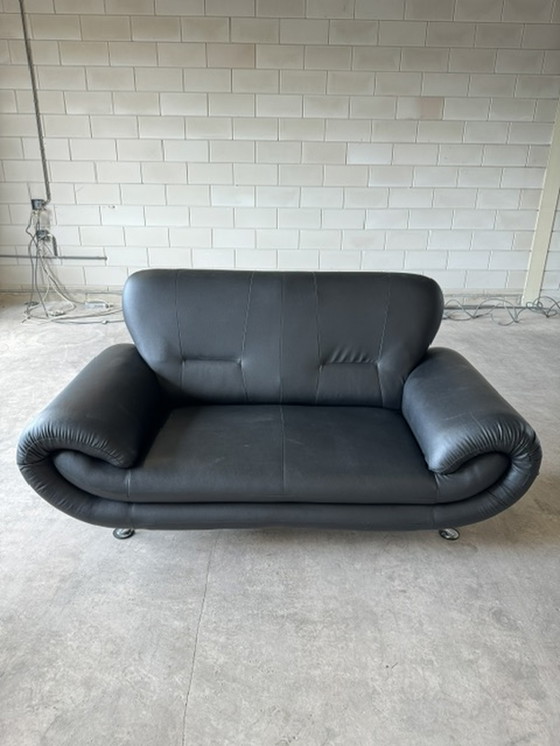 Image 1 of 2x Ferm Living 3-seater and 2-seater sofa black