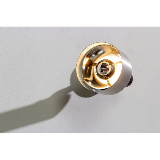 Image 1 of Pair of vintage cylindrical metal and aluminum wall lamps, 1970