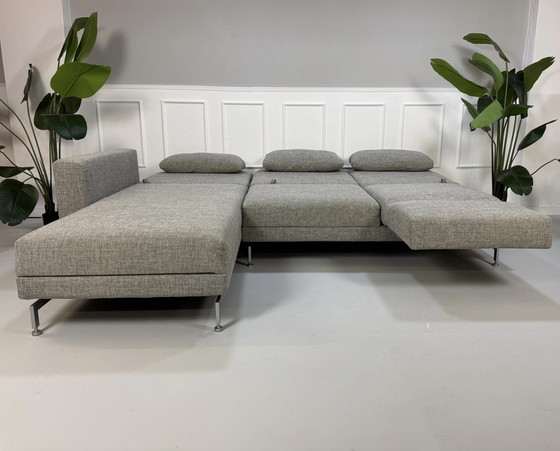 Image 1 of Brühl Moule corner sofa fabric sofa gray sleep function