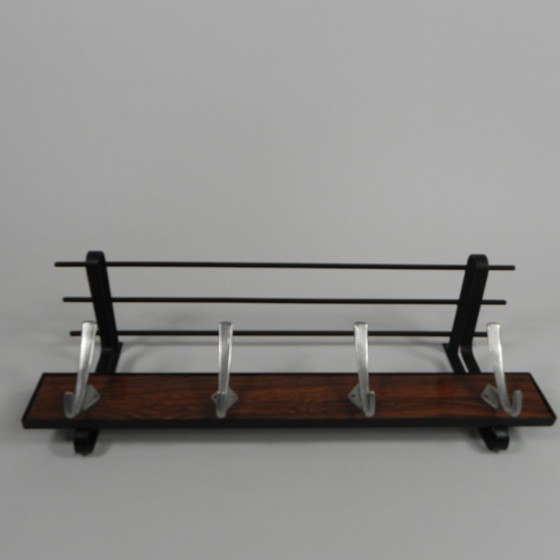 Image 1 of Porte-manteau mural vintage avec 4 crochets en aluminium, 1960s