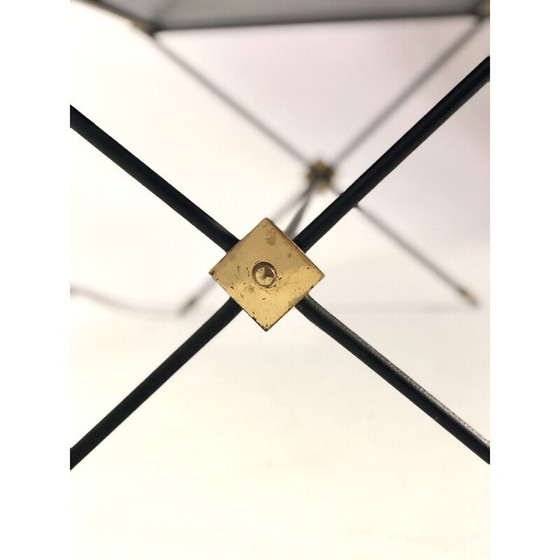 Image 1 of Vintage black metal and brass coffee table by Maison Jansen