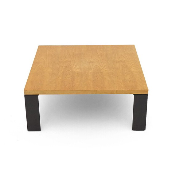 Image 1 of Vintage “Eretteo” square coffee table in ash veneered wood by Orni Halloween for Artemide, Italy 1970