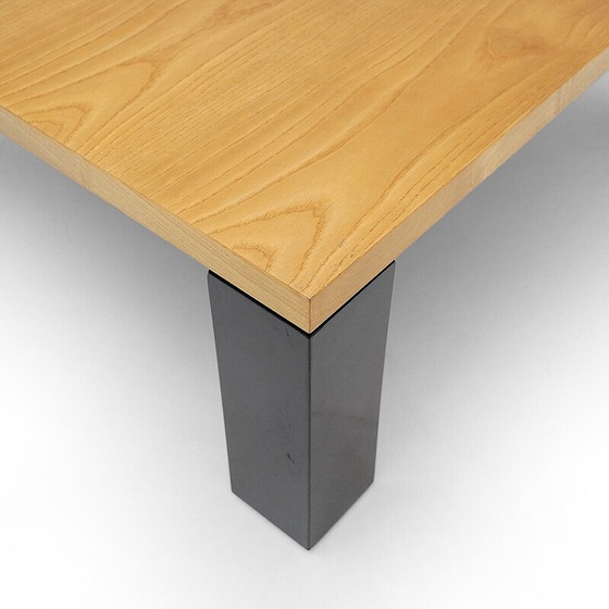 Image 1 of Vintage “Eretteo” square coffee table in ash veneered wood by Orni Halloween for Artemide, Italy 1970