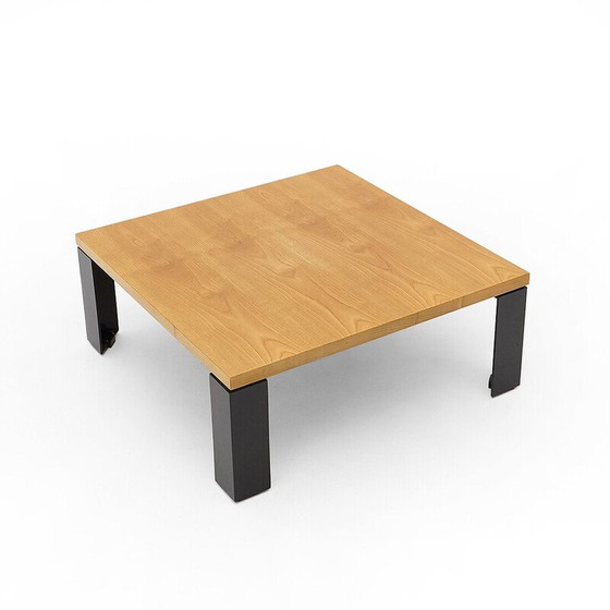 Image 1 of Vintage “Eretteo” square coffee table in ash veneered wood by Orni Halloween for Artemide, Italy 1970