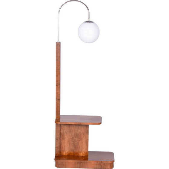 Image 1 of Vintage Art Deco walnut floor lamp by J. Halabala for UP Závody, Czechoslovakia 1920