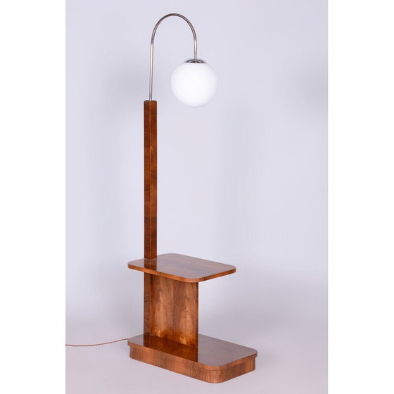 Image 1 of Vintage Art Deco walnut floor lamp by J. Halabala for UP Závody, Czechoslovakia 1920