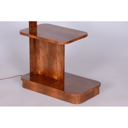 Vintage Art Deco walnut floor lamp by J. Halabala for UP Závody, Czechoslovakia 1920