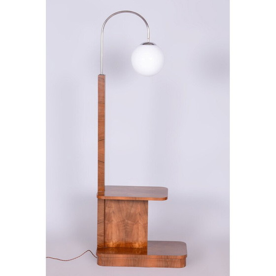 Image 1 of Vintage Art Deco walnut floor lamp by J. Halabala for UP Závody, Czechoslovakia 1920