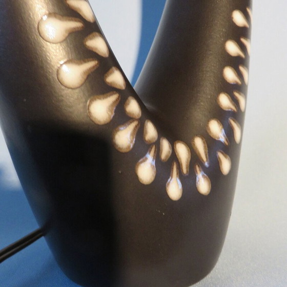 Image 1 of Vintage stoneware bedside lamp with two assymetrical arms from Soholm, Denmark 1955