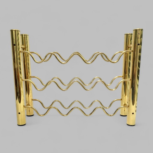 Hollywood Regency Brass Wine Rack, Design David Lange, Fr 70