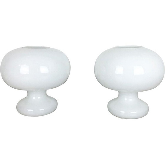 Image 1 of Coppia di lampade da tavolo vintage a bolle di vetro di Cosack Lights, Germania 1970