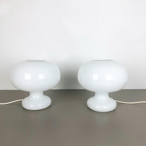 Coppia di lampade da tavolo vintage a bolle di vetro di Cosack Lights, Germania 1970