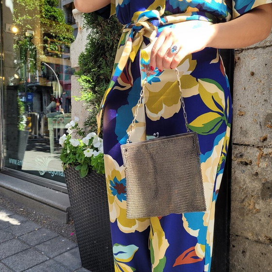 Image 1 of Vintage silver metal clutch, France 1920