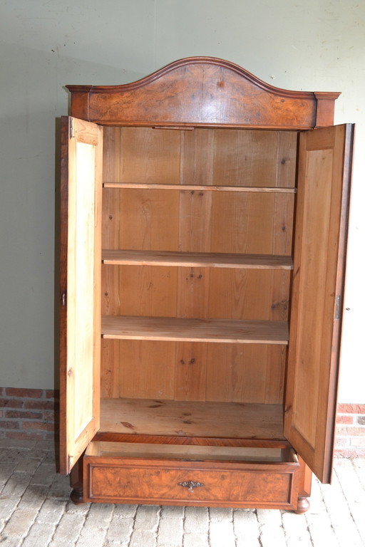 Antique Walnut Art Deco Bow Cabinet