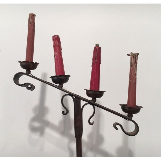 Image 1 of Vintage floor lamp in wrought iron, France 1950