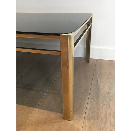 Image 1 of Vintage bronze and brass coffee table, France 1970