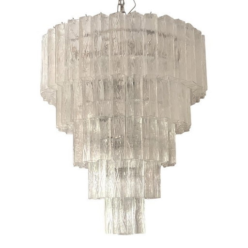 Contemporary "Square Tubes" Murano Glass Chandelier