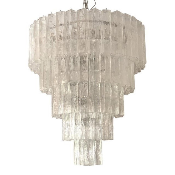 Image 1 of Contemporary "Square Tubes" Murano Glass Chandelier