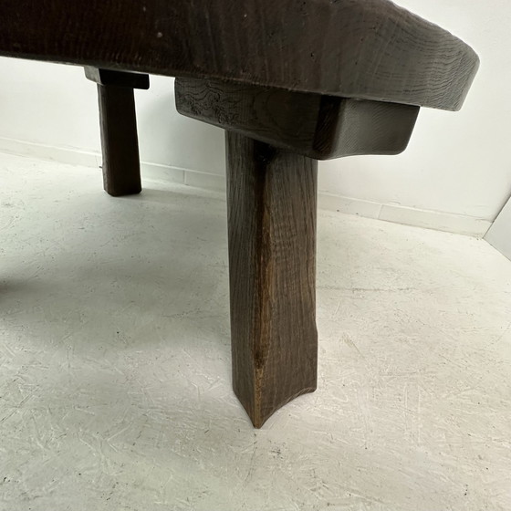 Image 1 of Brutalist Solid Wooden Coffee Table , 1970'S