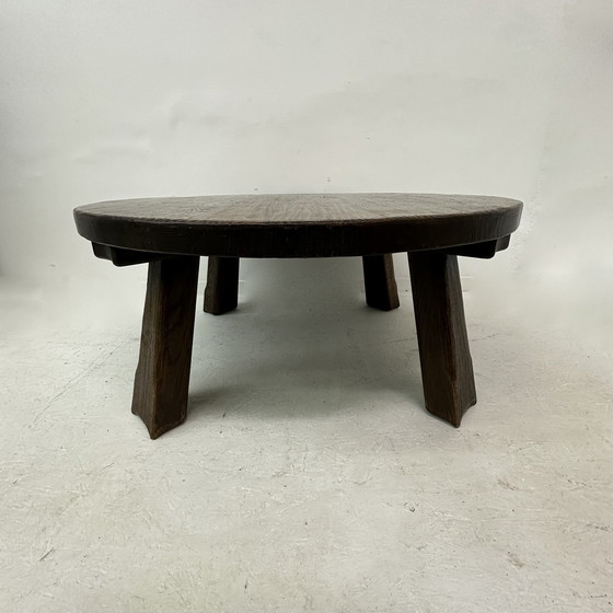 Image 1 of Brutalist Solid Wooden Coffee Table , 1970'S