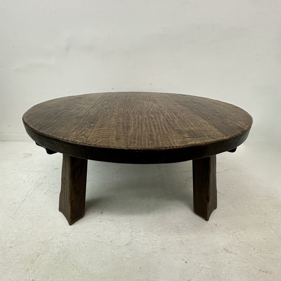 Image 1 of Brutalist Solid Wooden Coffee Table , 1970'S