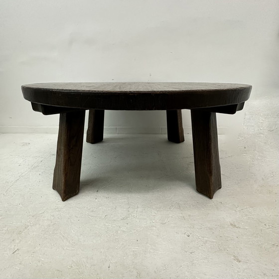 Image 1 of Brutalist Solid Wooden Coffee Table , 1970'S