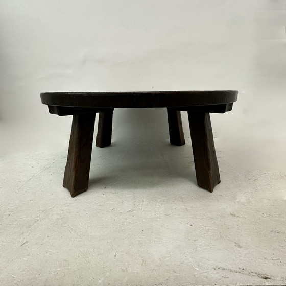 Image 1 of Brutalist Solid Wooden Coffee Table , 1970'S