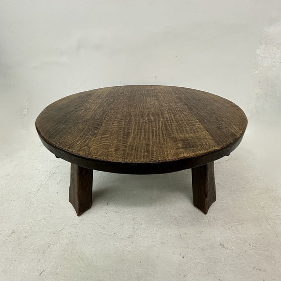 Image 1 of Brutalist Solid Wooden Coffee Table , 1970'S