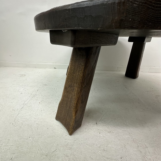 Image 1 of Brutalist Solid Wooden Coffee Table , 1970'S