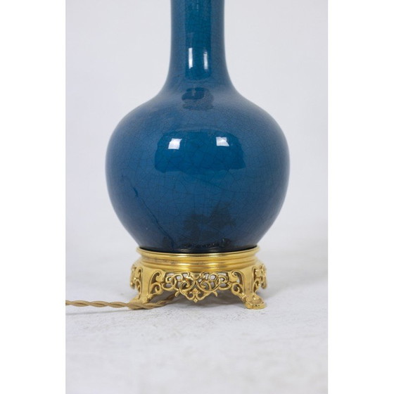 Image 1 of Lampada d'epoca in porcellana e bronzo dorato, Francia 1880