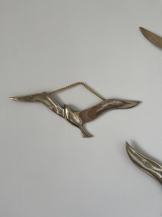 Image 1 of 3 Vintage Brass Birds Hollywood Regency