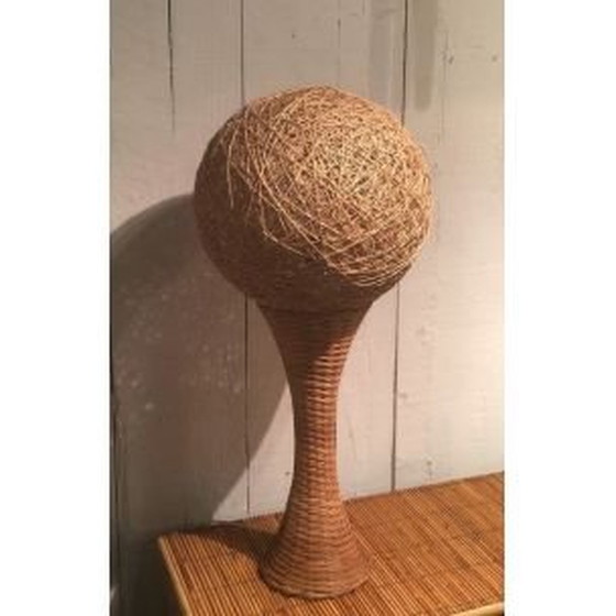 Image 1 of French vintage lamp in rattan, 1970