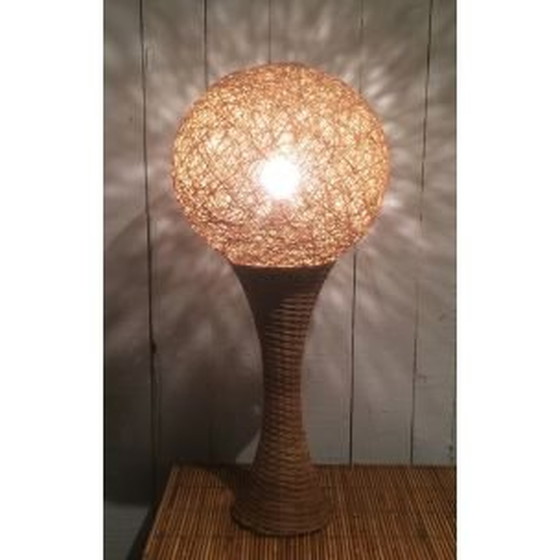 Image 1 of French vintage lamp in rattan, 1970