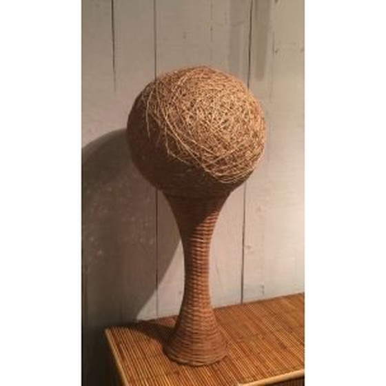 Image 1 of French vintage lamp in rattan, 1970