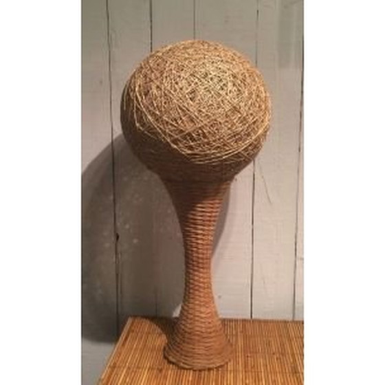 Image 1 of French vintage lamp in rattan, 1970