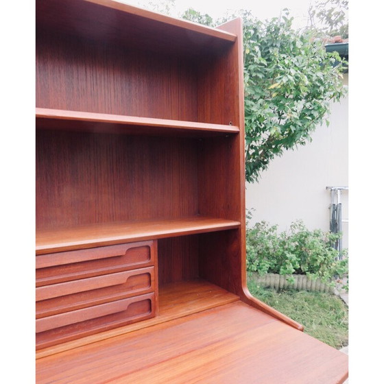 Image 1 of Vintage solid teak secretary desk by The Larsen brothers, Denmark 1960